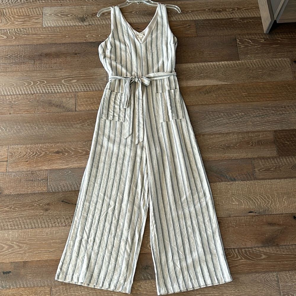Hem & Thread black/cream stripe jumpsuit